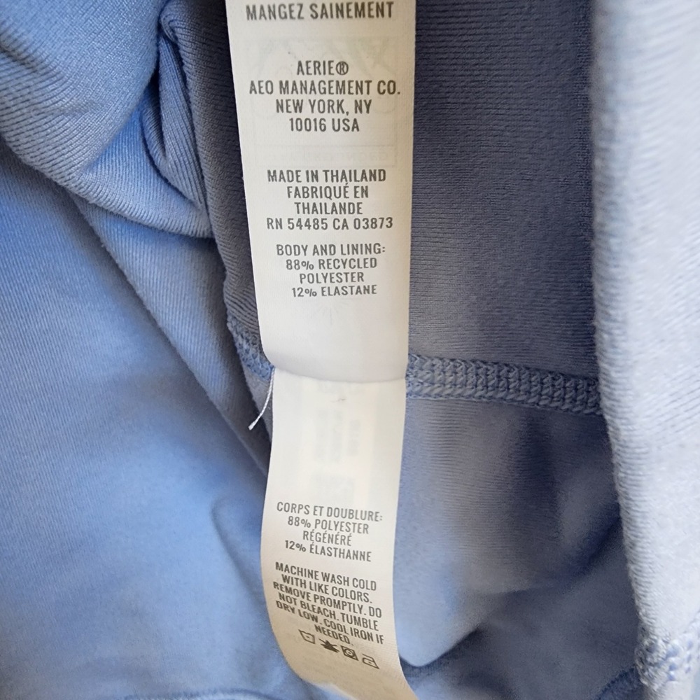 OFFLINE by Aerie The Hugger Long Sleeve Low Scoop Back Top Light Blue XXL - Picture 5 of 5